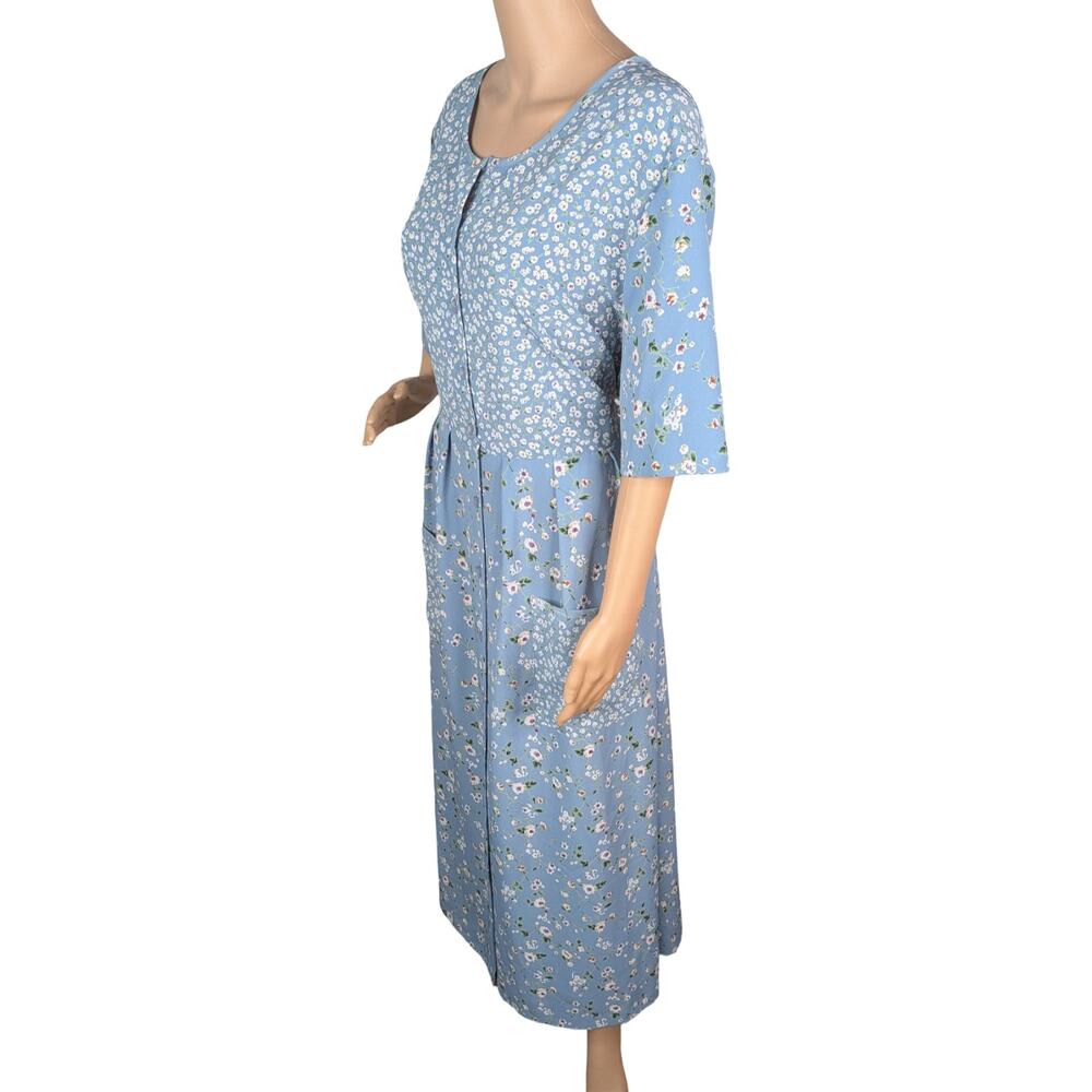 Vtg 90s Teddi Patchwork Floral Midi Dress 2X Plus Size Tie Waist Pocket Cottage - Picture 6 of 10